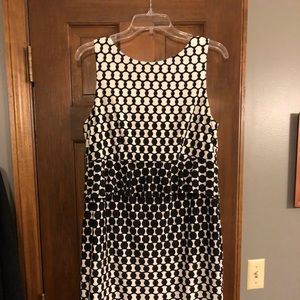 Donna Morgan Peplum Maternity Dress Black & Cream